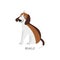 Cute cartoon beagle dog drawing isolated on white background