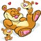 Cute cartoon bear with cubs