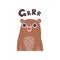 Cute Cartoon Bear Wild Animal Making Grrr Sound Vector Illustration