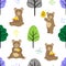 Cute cartoon bears. Seamless pattern
