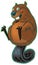 Cute Cartoon Beaver Balancing on Tail