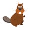 Cute cartoon beaver vector illustration