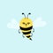 Cute cartoon bee or Bumble Bee . Vector illustration. Hand drawn insects