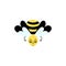 Cute cartoon bee or Bumble Bee . Vector illustration. Hand drawn insects