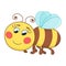 Cute cartoon bee, funny ruddy bee flying