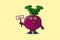 Cute cartoon Beetroot character holding sale sign