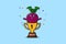Cute cartoon Beetroot character in trophy