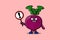 Cute cartoon Beetroot with exclamation sign board