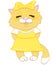 Cute cartoon beige kitten