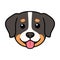 Cute cartoon Bernese Mountain dog face