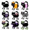 Cute cartoon black Halloween cat for stickers and kids and accessories and festive and notebooks and kindergarten