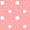 Cute cartoon black and white planets and stars on pink background seamless pattern illustration