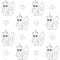 Cute cartoon black and white unicorn surfer funny summer seamless vector pattern background illustration