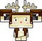 Cute Cartoon Block Reindeer Character