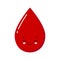Cute cartoon blood drop character. Medical vector illustration.