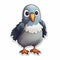 Cute Cartoon Blue Bird Sticker - Pigeoncore Design