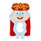 cute cartoon blue rabbit in a national Chinese costume with a dragon head