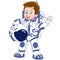 Cute cartoon boy astronaut