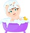 Cute cartoon boy having bath