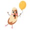 Cute cartoon brazil nut on white background