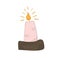 Cute cartoon bright Christmas candle