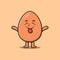 Cute cartoon brown cute egg character with flashy