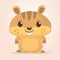 Cute cartoon brown marmot. Groundhog Day isolated vector illustration
