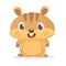 Cute cartoon brown marmot. Groundhog Day isolated vector illustration
