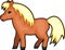 Cute cartoon brown pony with yellow mane