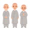 Cute cartoon Buddhist monks