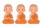 Cute cartoon Buddhist monks