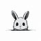 Cute Cartoon Bunny Sitting On Black Ground Vector Design