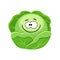 Cute cartoon cabbage character vector illustration isolated on