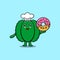 Cute cartoon Cactus chef character donuts