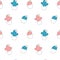 Cute cartoon cactus pink and blue seamless pattern background illustration