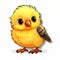 Cute Cartoon Canary Sticker - Caricature-like Illustration