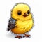 Cute Cartoon Canary Sticker: Detailed Feather Rendering And Vivid Comic Book Art