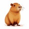 Cute cartoon capybara isolated on white background. Hand drawn illustration for print, kids book