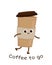 Cute cartoon cardboard coffee cup