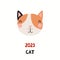 Cute cartoon cat, 2023 Vietnamese zodiac sign