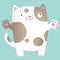 Cute cartoon cat asking for a hug.