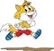 Cute cartoon cat running outside vector