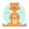 Cute cartoon cat standing in yoga pose