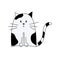 Cute cartoon cat. Vector illustration of a spotted kitten. Isolated animal on a white background