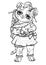 Cute cartoon character, adorable kind baby girl puppy with long pigtail and plump cheeks, bow-knot and big eyes, with a small nose