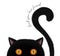 Cute cartoon character black cat. Find friend