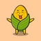 Cute cartoon character Corn with flashy expression