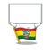 Cute cartoon character flag ethiopia raised up board