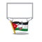 Cute cartoon character flag jordan raised up board