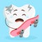 Cute cartoon character tooth broken